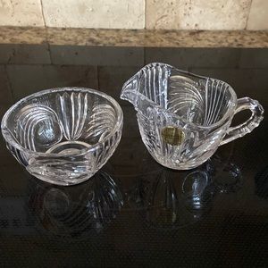 Vintage Princess House 24% Lead Crystal Sugar Bowl and Creamer Set